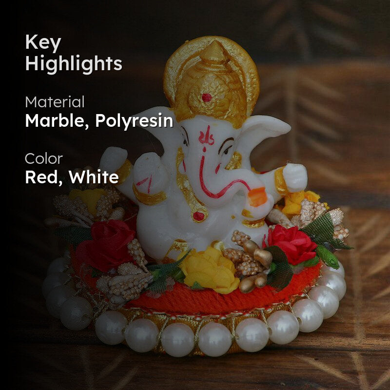 Lord Ganesha in Decorative Plate Idol media 2