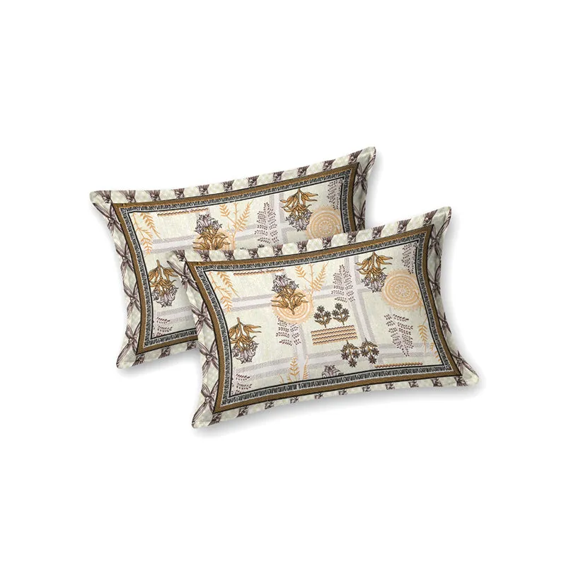 Jardin Joy Floral Cotton Bedsheet (Brown) - 140 TC media 5