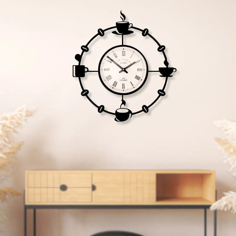 Mystictime Steel Analog Wall Clock - Black media 3