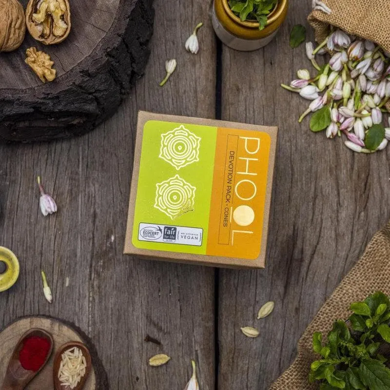 Phool Devotion Combo Pack - Natural Incense Cones Tulsi & Jasmine media 4