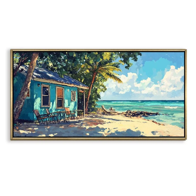 Aquamarine Canvas Wall Painting With Frame media 3