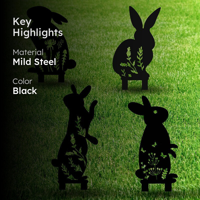 Rabbit Rolly Garden Stake - Set Of Four media 2