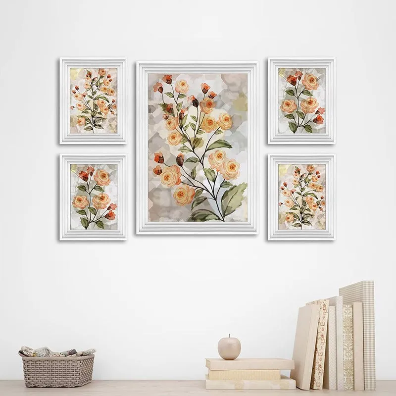 Dahlia Mist Wall Art (Peach) - Set Of Five media 4