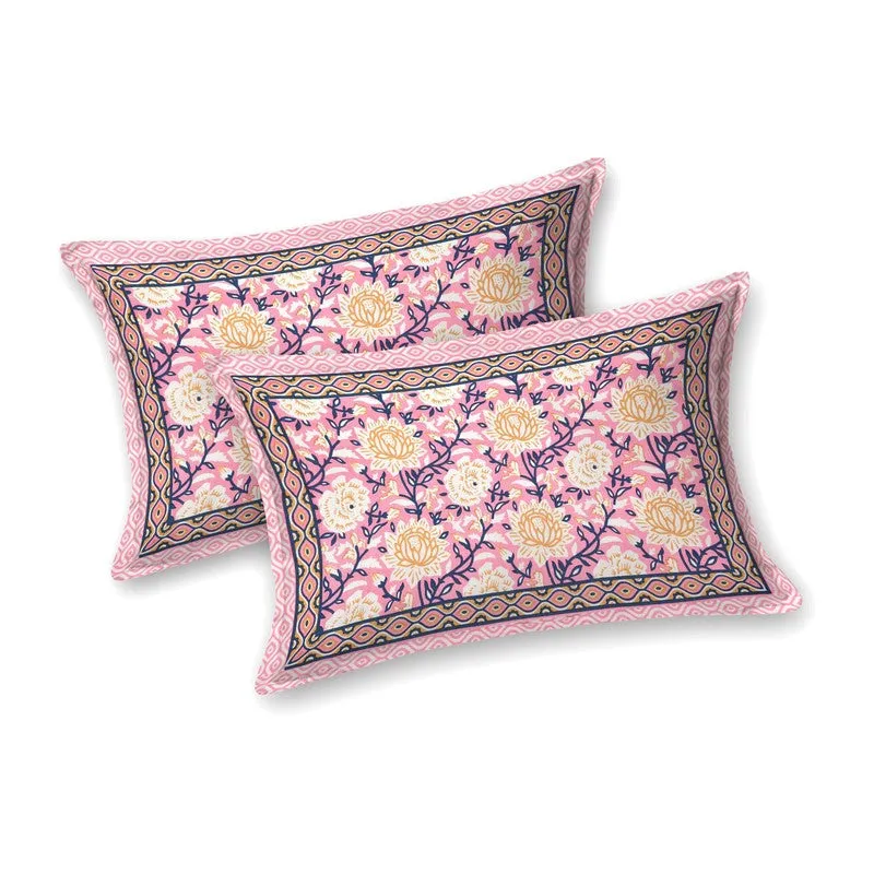 Bloomo Cotton Bedsheet (Purple,Beige) - 240 TC media 4