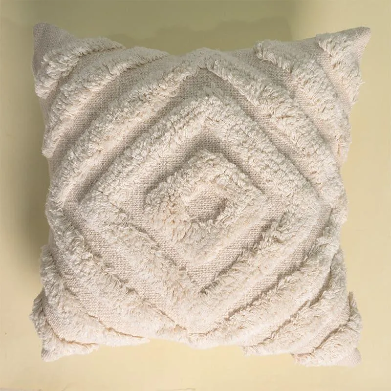 Concentric Diamonds Tufted Cotton Cushion Cover media 4