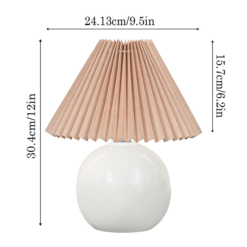 Ibex Pleated Fabric Table Lamp - Peach,White media 7