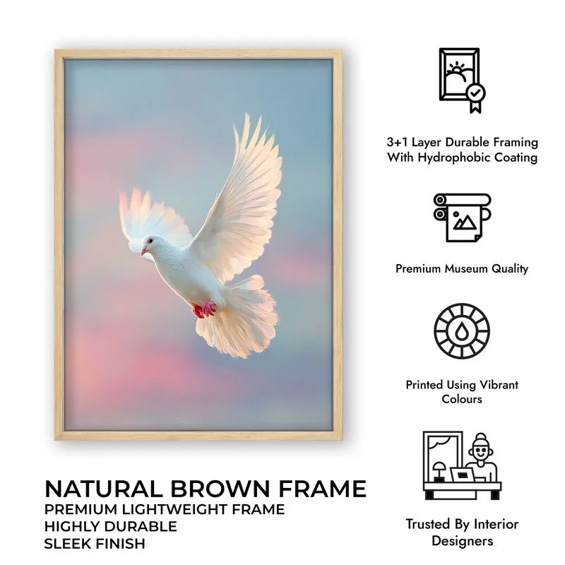 Soaring Stillness Archival Paper Wall Painting With Brown Frame media 7