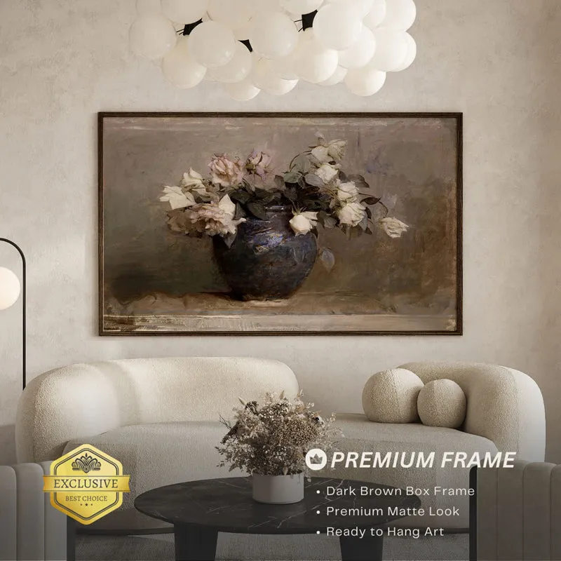 Flowers Of Past Wood Wall Art With Frame - Black media 3