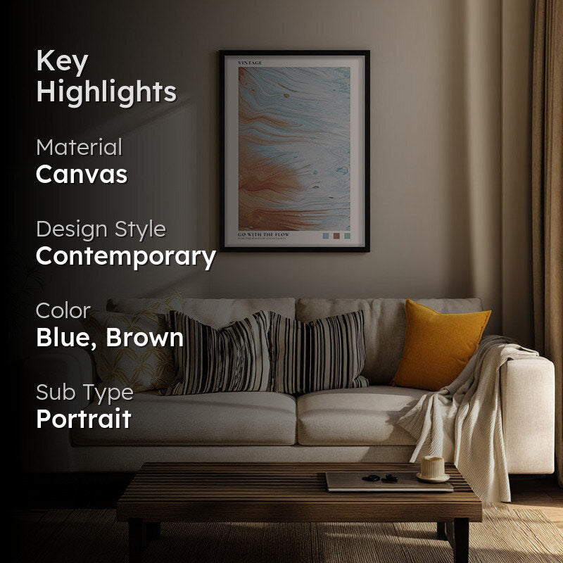 Go with the Flow Archival Canvas Wall Art - Black Frame media 2