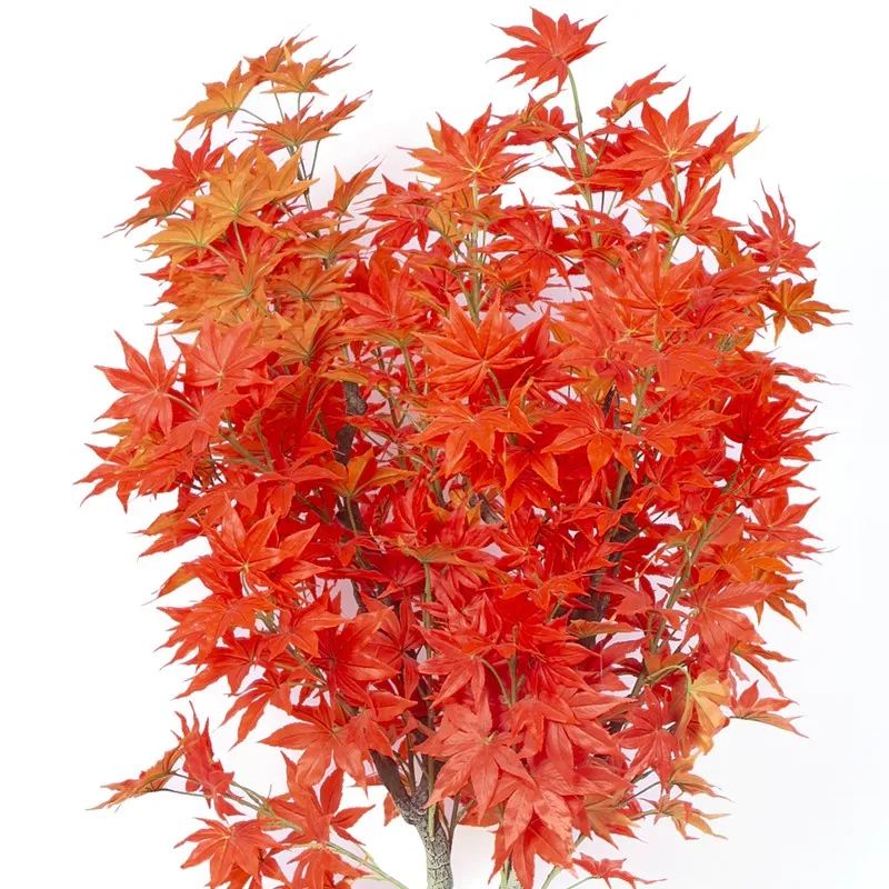 Crimson Leaf Artificial Maple Artificial Plant With Black Plastic Pot media 6