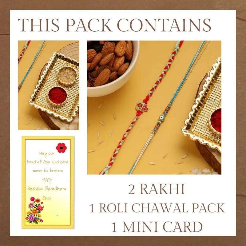 Adva Rudraksha & Evil Eye Rakhi Hamper media 5
