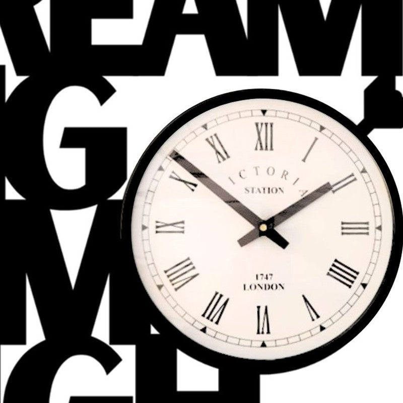 Dream Big Steel Analog Wall Clock - Black media 5
