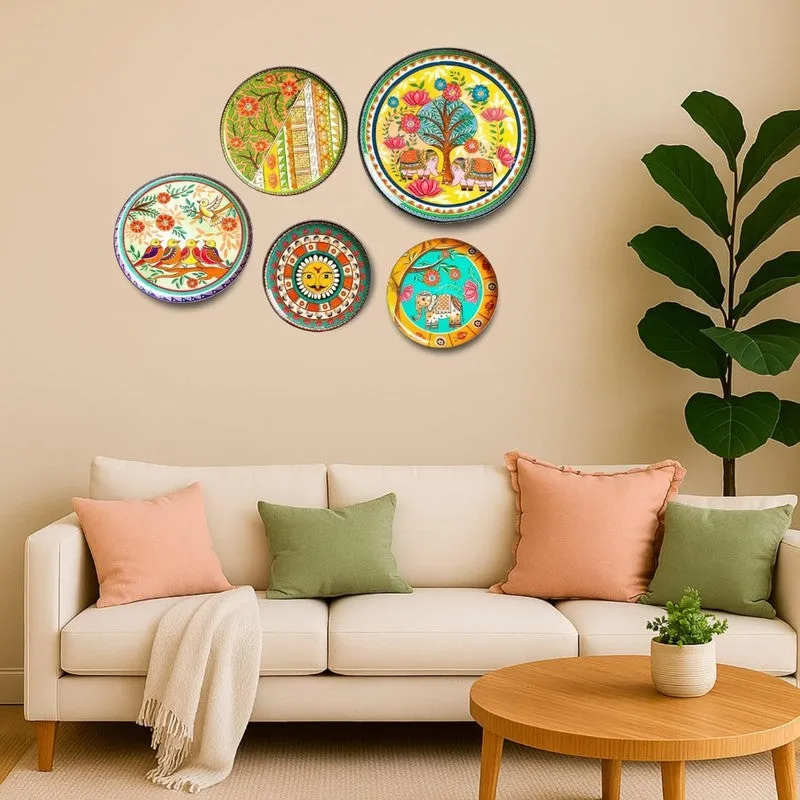 Mithila Wall Plates - Set Of Five media 1