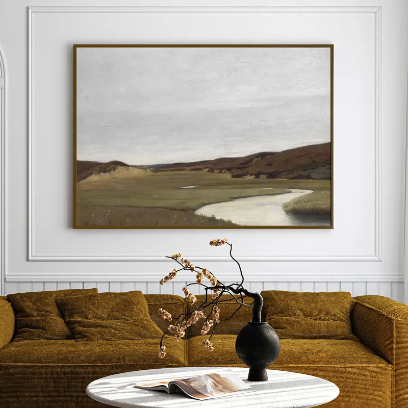 Winding Path Canvas Wall Art With Frame - Black media 3