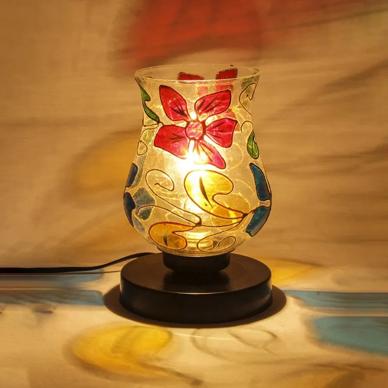 Astryx Mosaic Glass Table Lamp With Wooden Base - Multicolor media 5