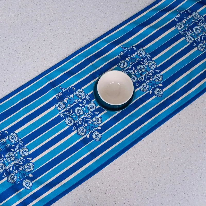 Indigo Imal Poly Canvas Table Runner media 3