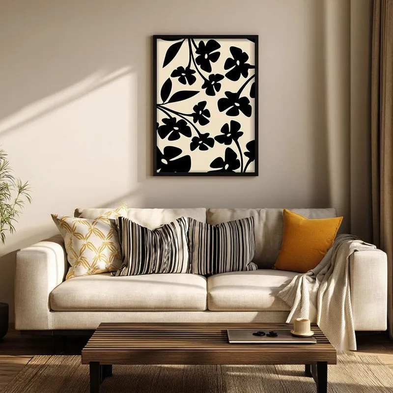 Noir Garden Canvas Wall Painting With Black Frame media 1