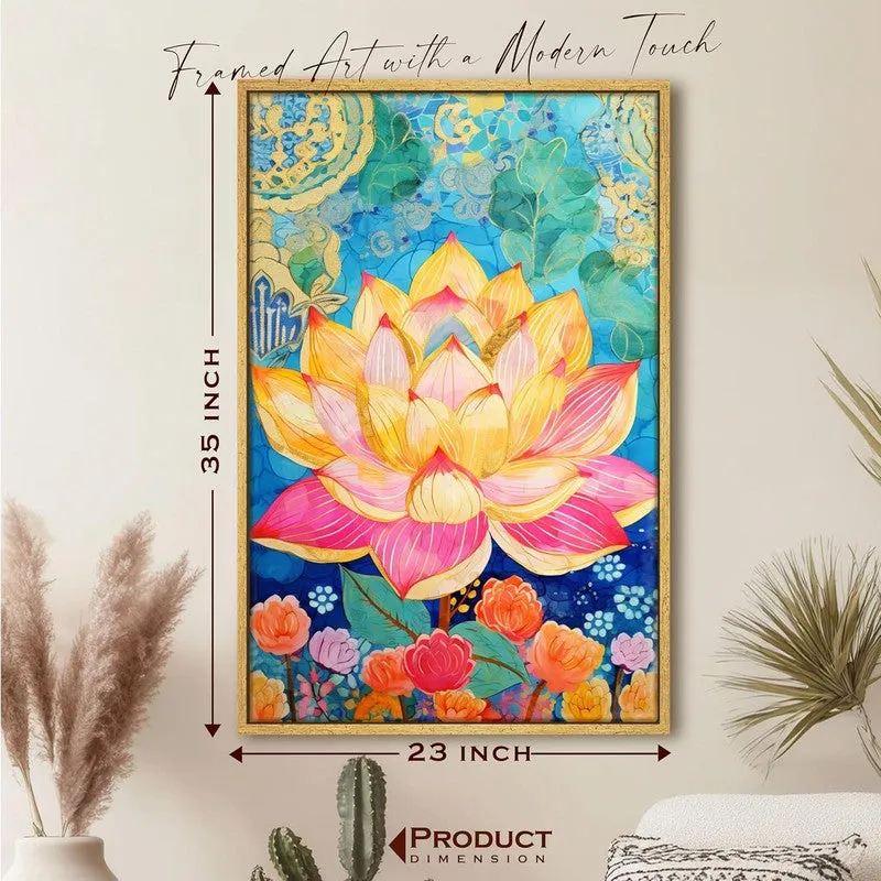 Dreamscape Lotus Wall Art With Frame media 8
