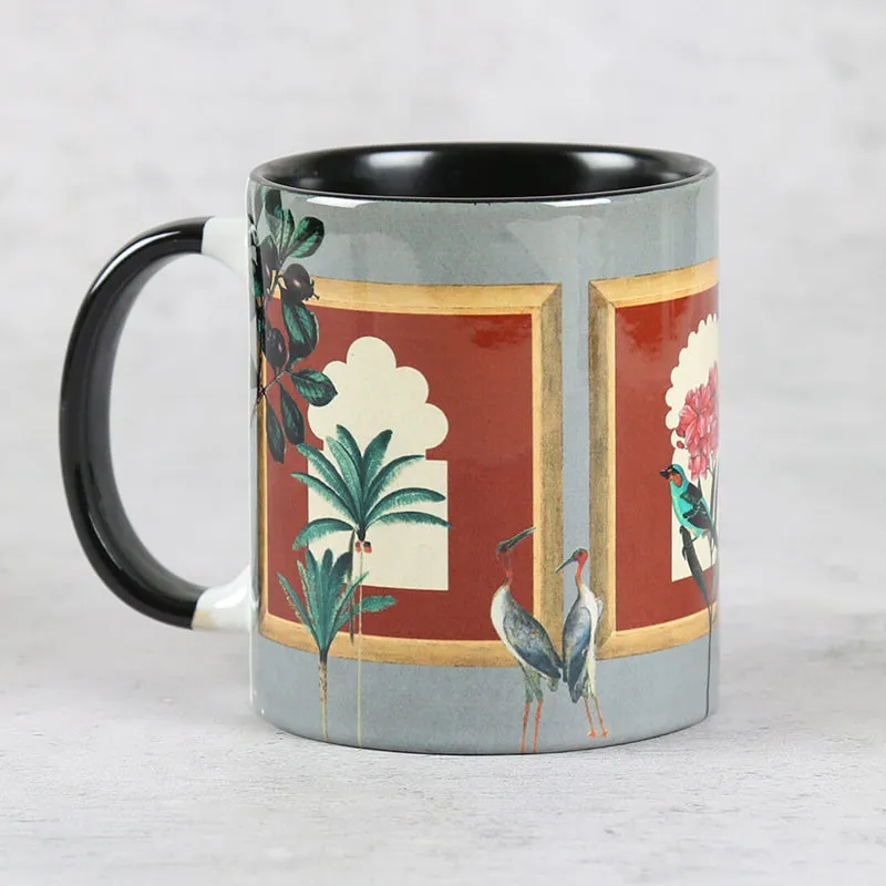 India Circus Jhaali Ceramic Mug With Coaster (325 mL Each) - Four Piece Set media 5