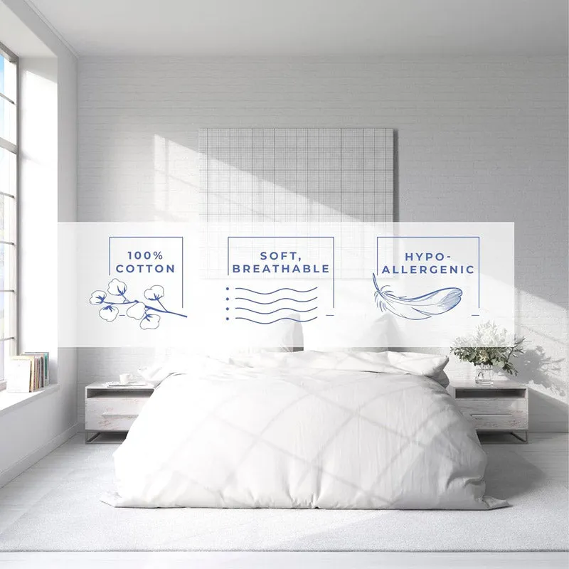 Elisima 100% Cotton Satin Weave Solid Duvet Cover - White media 5