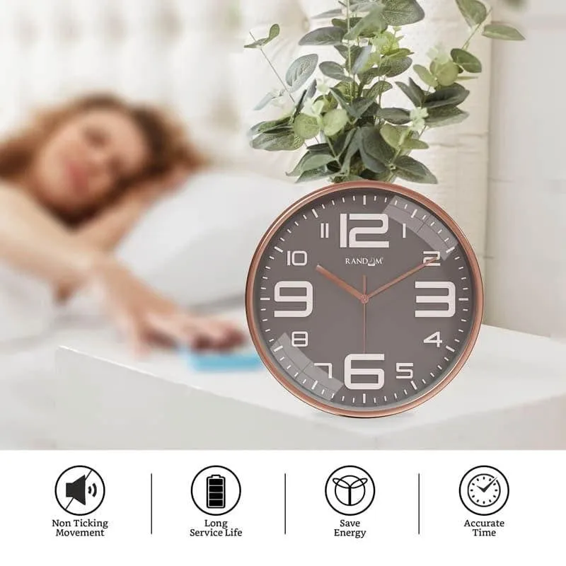Urban Edge Silent Wall Clock - Taupe media 4