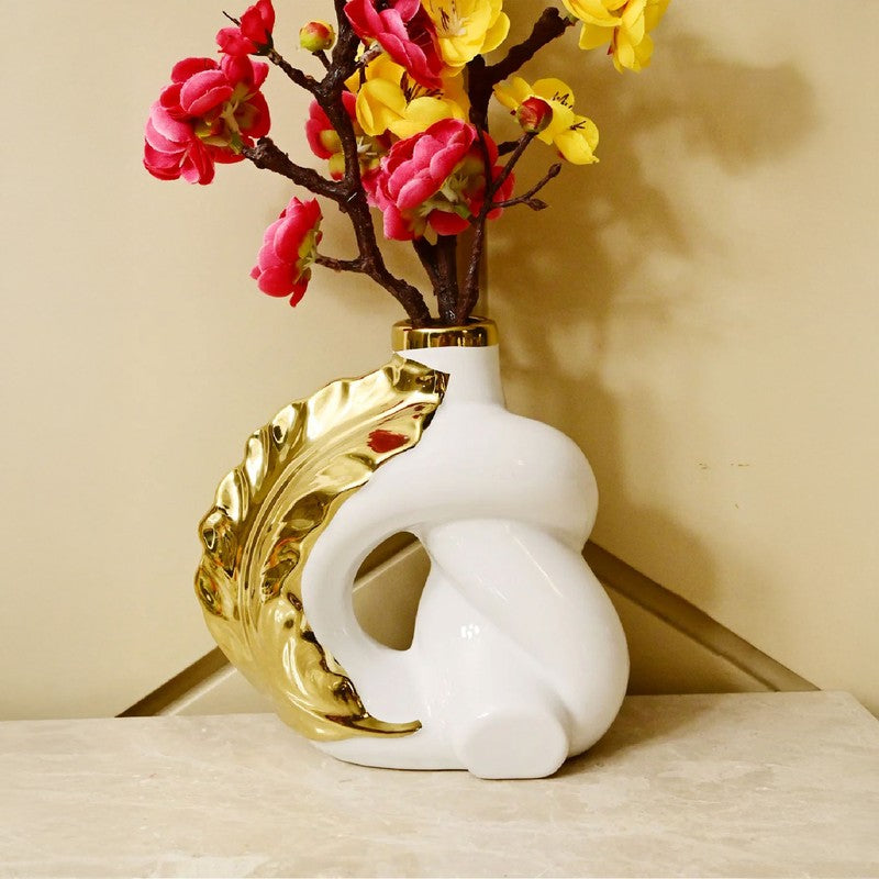 Luxury Sculptural Ceramic Vase - White media 5