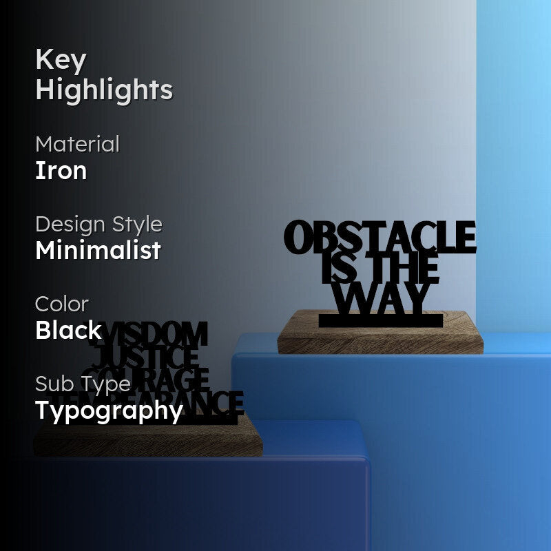 Stoic Virtues & Resilience Typography Showpiece - Set Of Two media 2