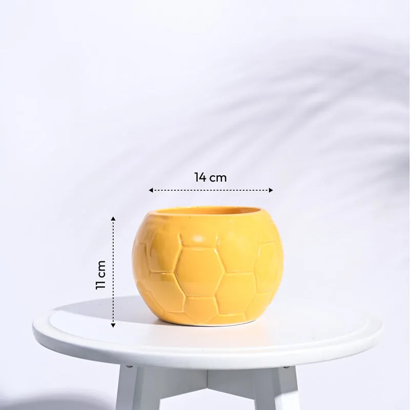 Ugaoo Football Yellow Ceramic Pot media 6