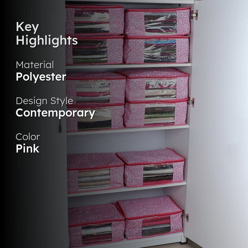 Bizet Floral Saree Cover (Pink) - Set Of Twelve media 2