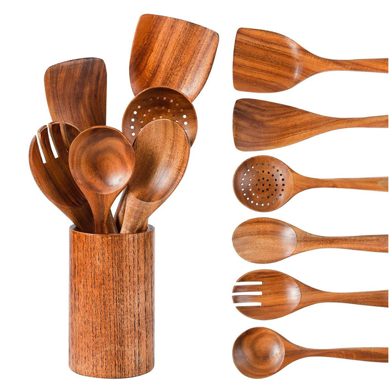 Veneera Sheesham Wood Serving Spoon - Six Piece Set image 5
