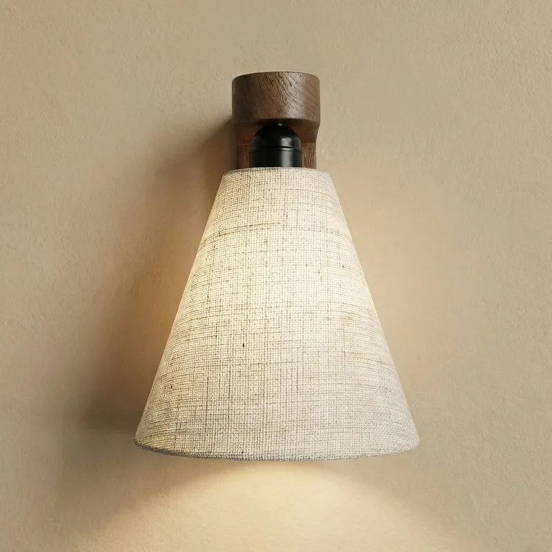 Onore Jute and Wooden Cone Wall Lamp media 6