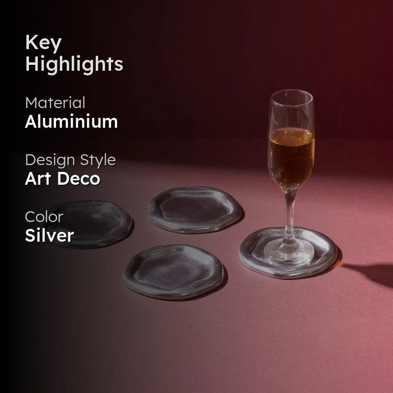 Radiant Hexa Aluminium Coaster - Set Of Four media 2