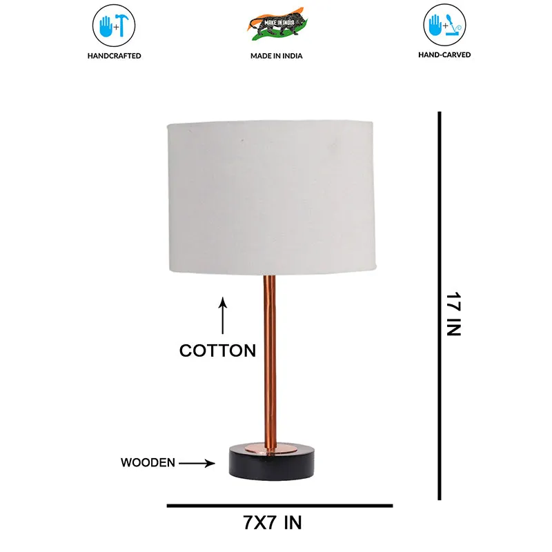 Cotin I Rodin Wooden Table Lamp - Grey,Copper,Black media 7