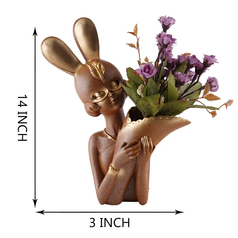 Thaisa Polyresin Vase - Brown & Gold media 7