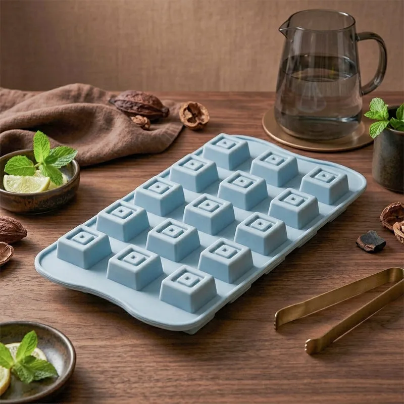 Silicone square chocolate mould - 15 holes media 4