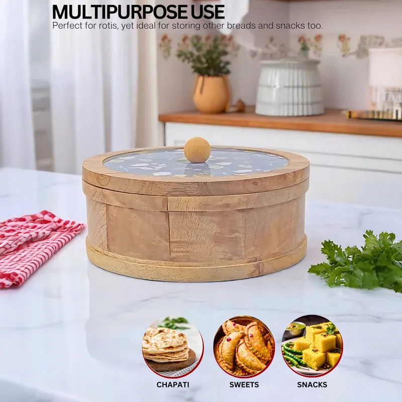 Rasva I Wood Roti Box - Blue & Brown media 3