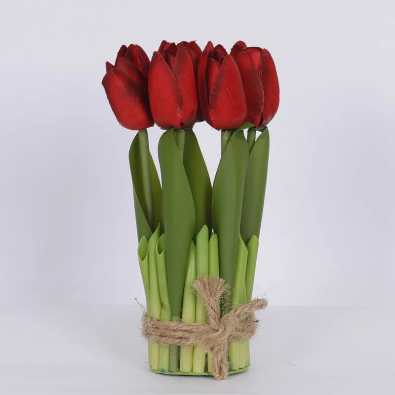 Realistic Artificial Tulip Bunch - Red media 4