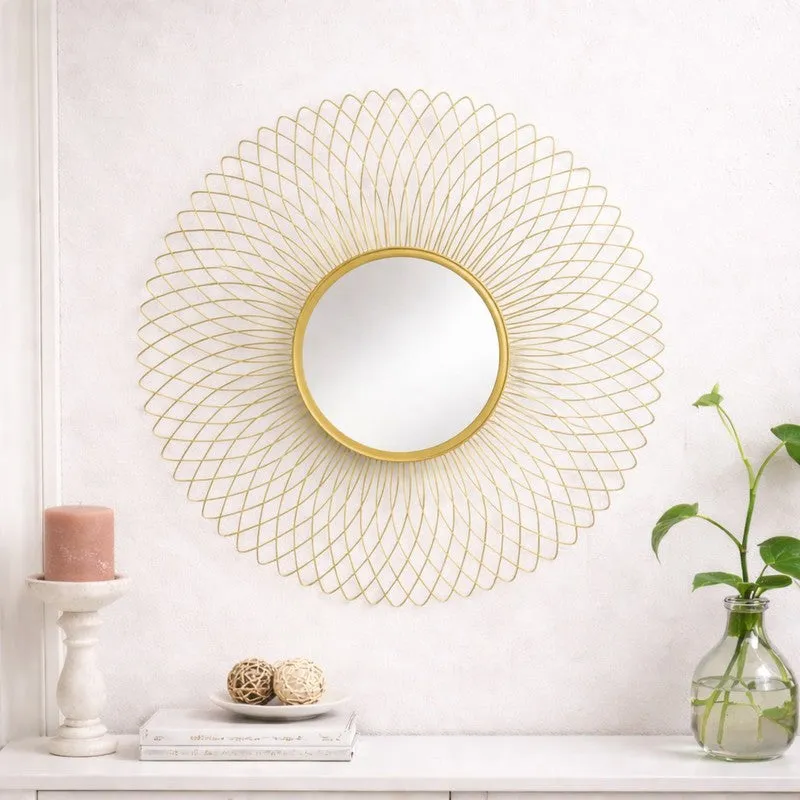 Meher Gold Wall Mirror media 1