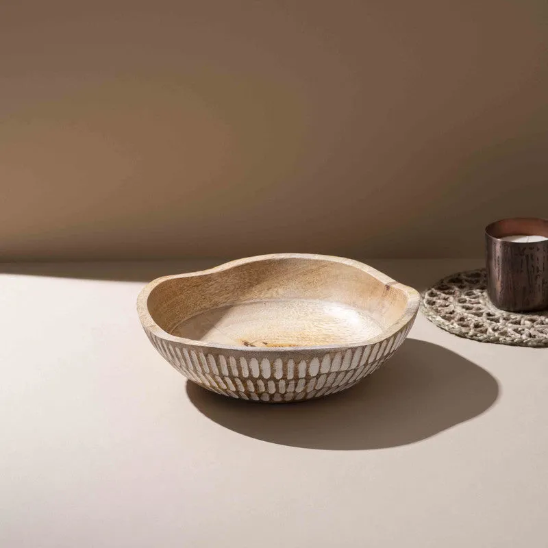 Souta Handcrafted Mango Wood Serving Bowl - 1250 mL media 3