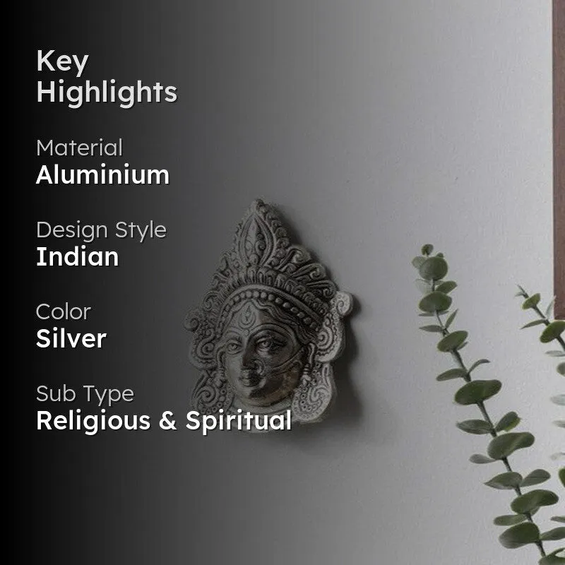 Divine Silver Maa Durga Aluminium Wall Accent media 2