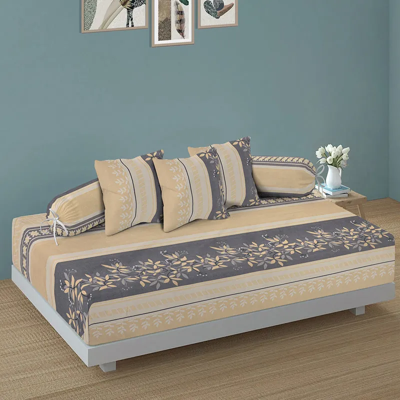 Sand and Gray Diwan Set - Six Piece Set media 1