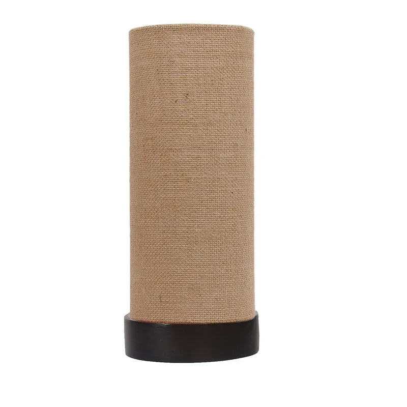 Mirza Tower Wooden Table Lamp With Jute Shade - Beige,Brown media 4