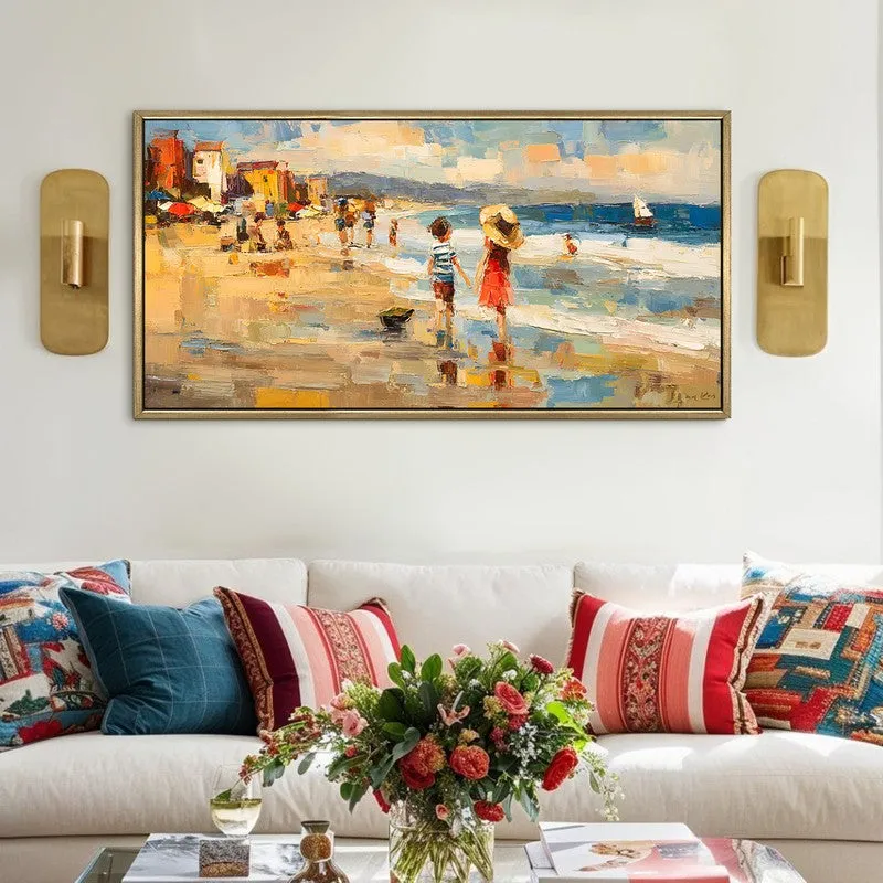 Golden Sand Canvas Wall Painting With Frame media 1