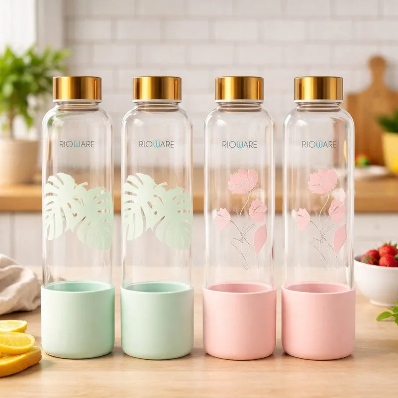 Rioware DailyPure Water Bottle (Green, Pink, 750 mL Each) - Set Of Four media 1