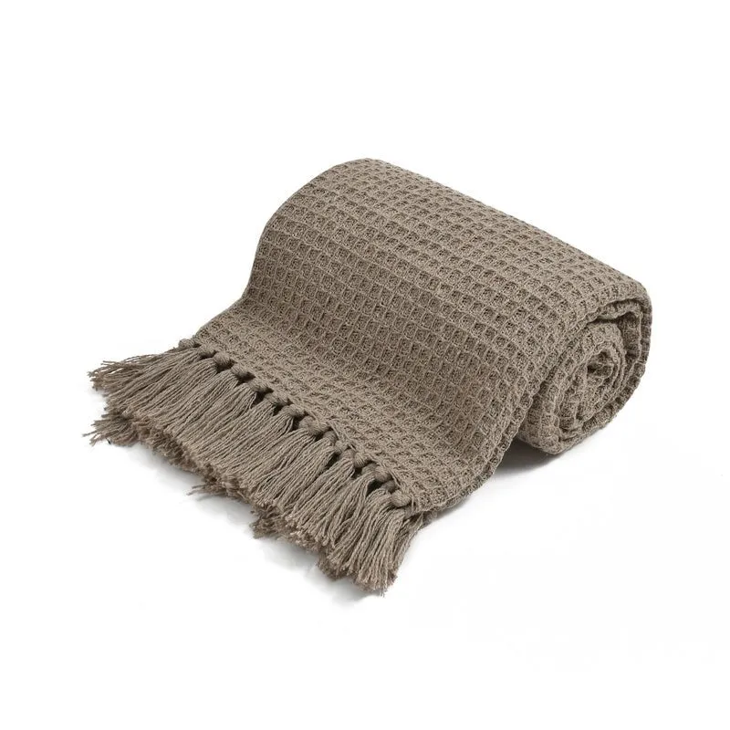Arida Cotton Waffle Throw - Beige media 6