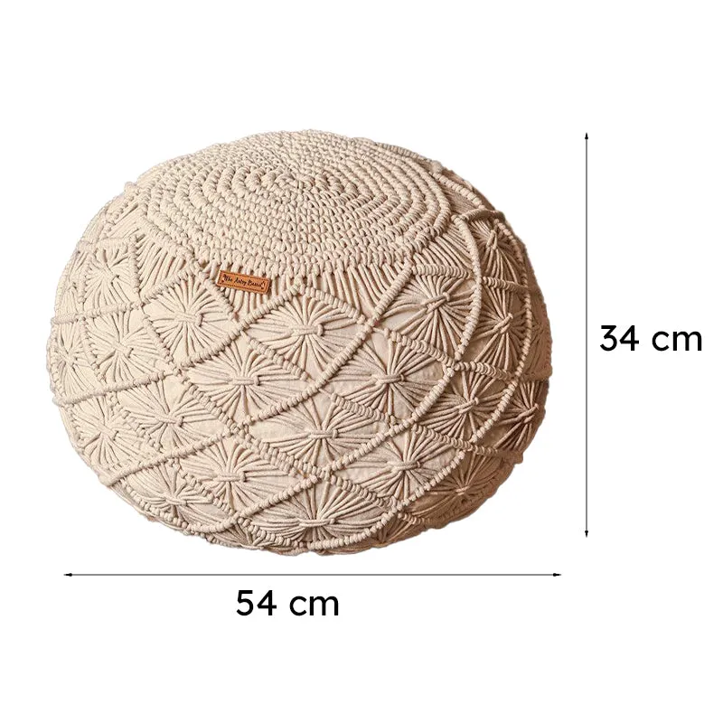 Reggae Boho Macrame Handknitted Pouffe media 5