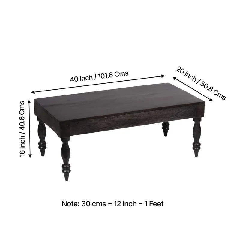 Zynex Sheesham Wooden Center Table - Black media 11