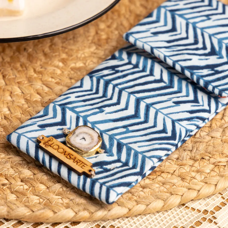 Azure Chevron Multiutility Fabric Pouch media 4