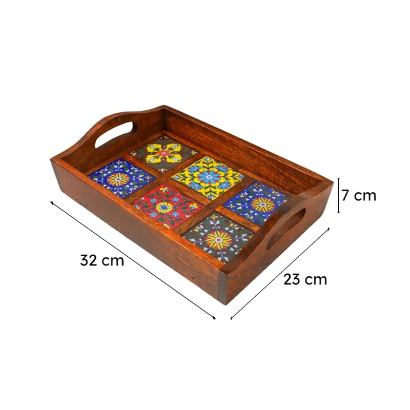 Adsara Rectangle Ethnic Serving Tray media 7