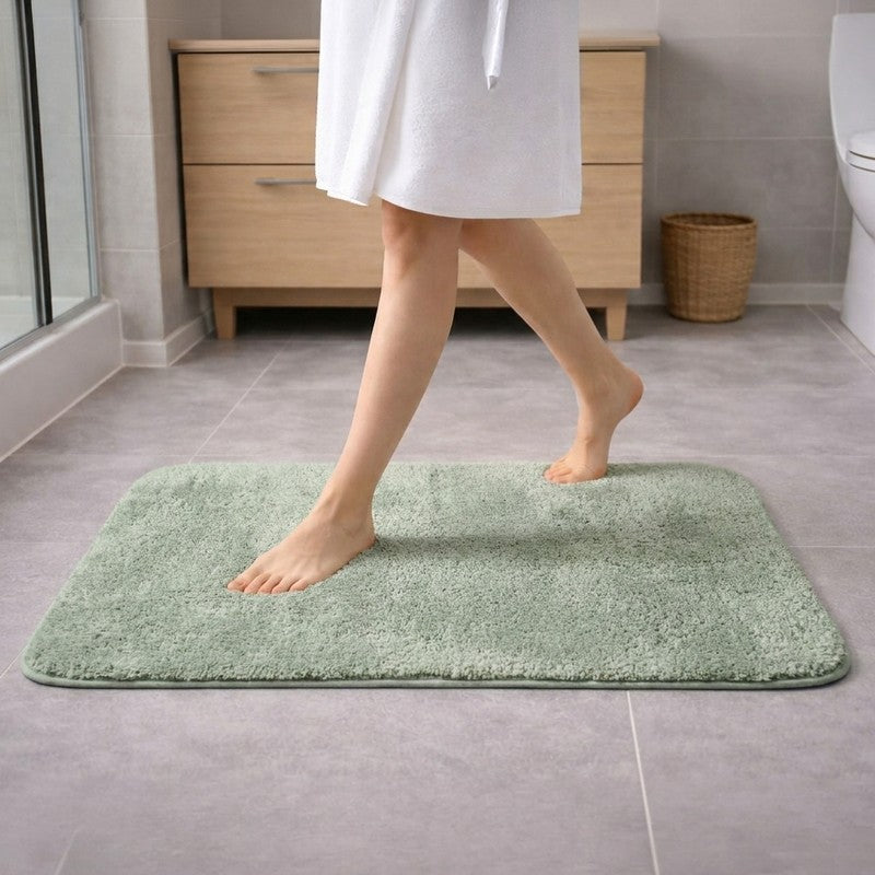 Clear Step Anti Skid Micro Fiber Bath Mat - Green - 40 x 60 cms